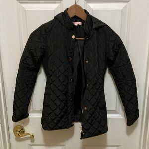 Girls Black Quilted Jacket